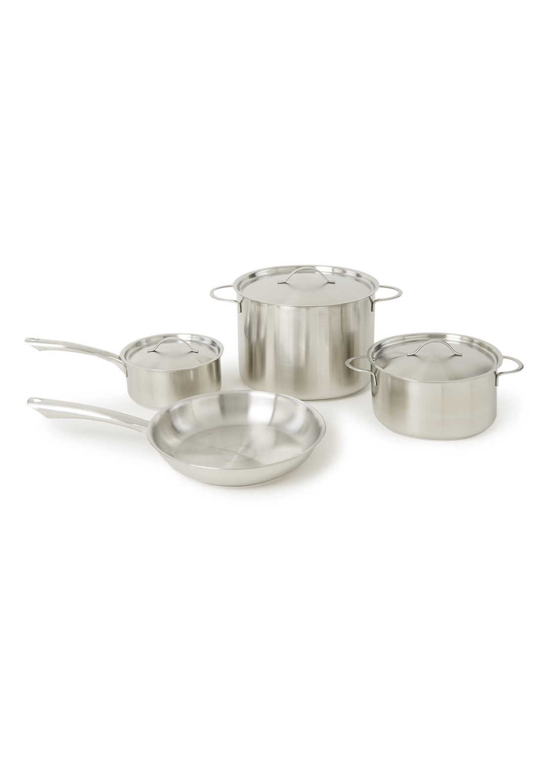 Brabantia Family pannenset 4-delig - voorkant zilver