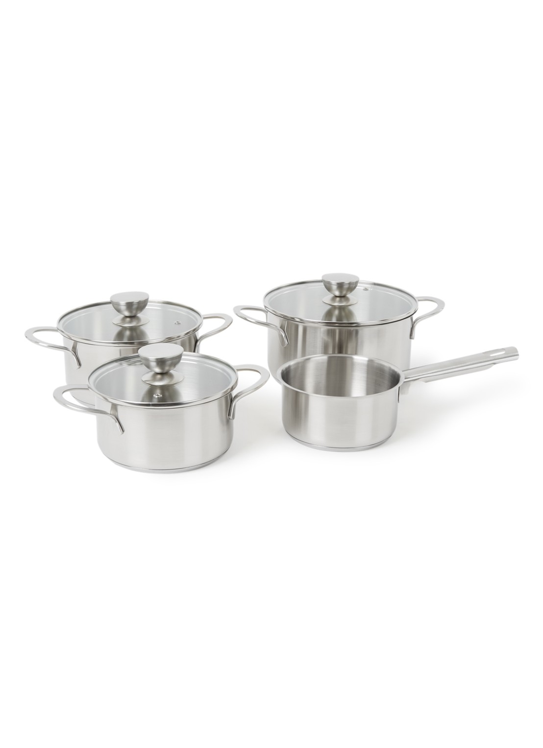 Brabantia Futura pannenset 4-delig - voorkant zilver