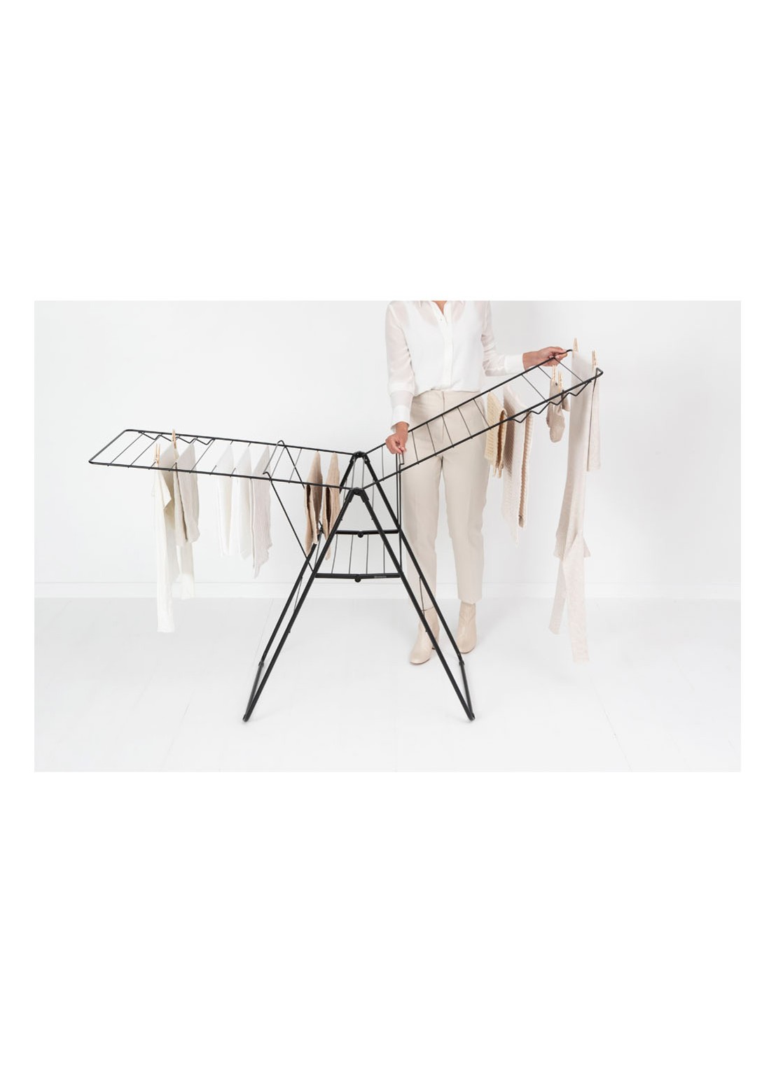Brabantia Hangon droogrek 25 meter - voorkant 7 zwart