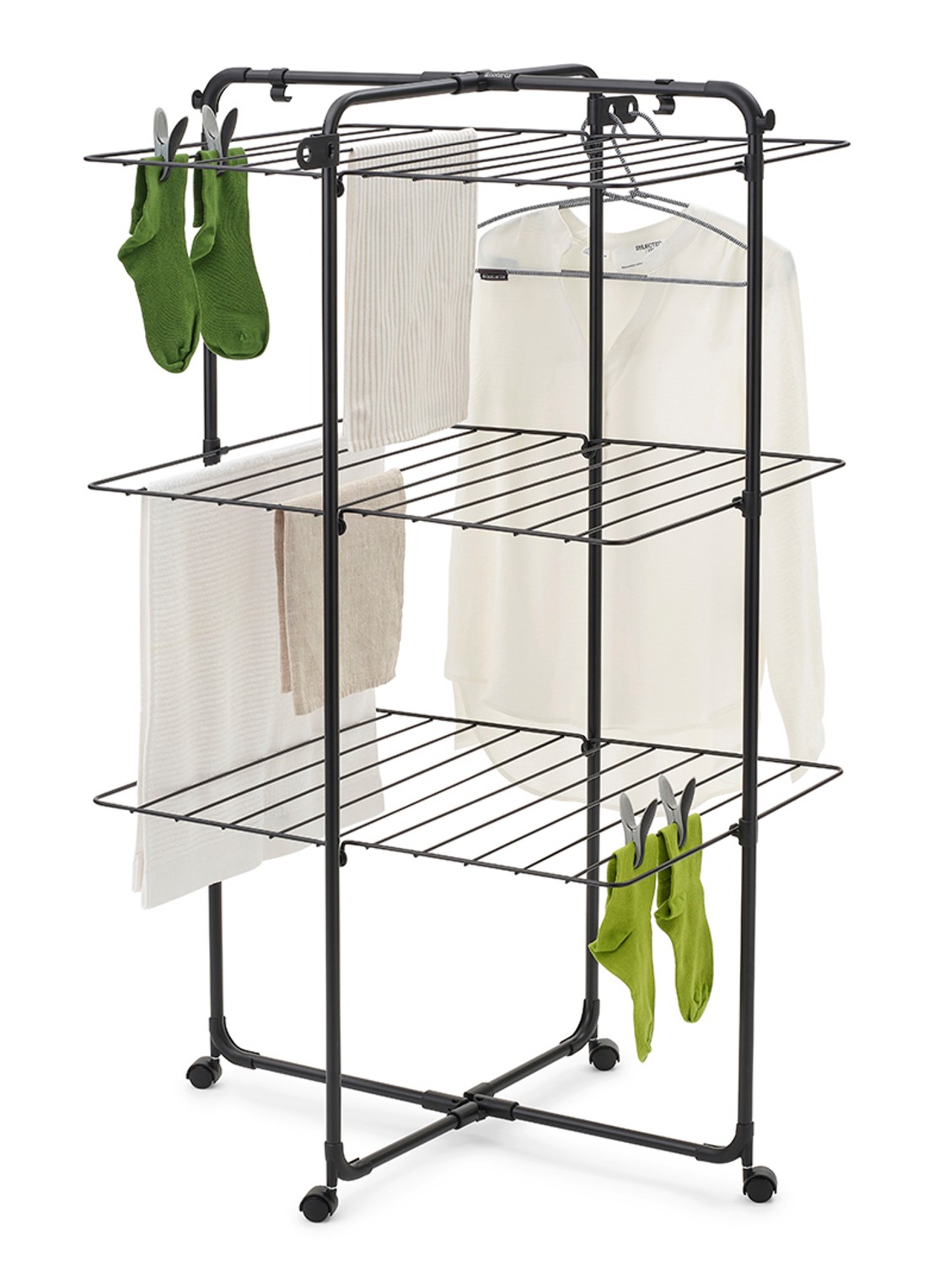 Brabantia HangOn droogtoren 23 meter - voorkant 2 zwart
