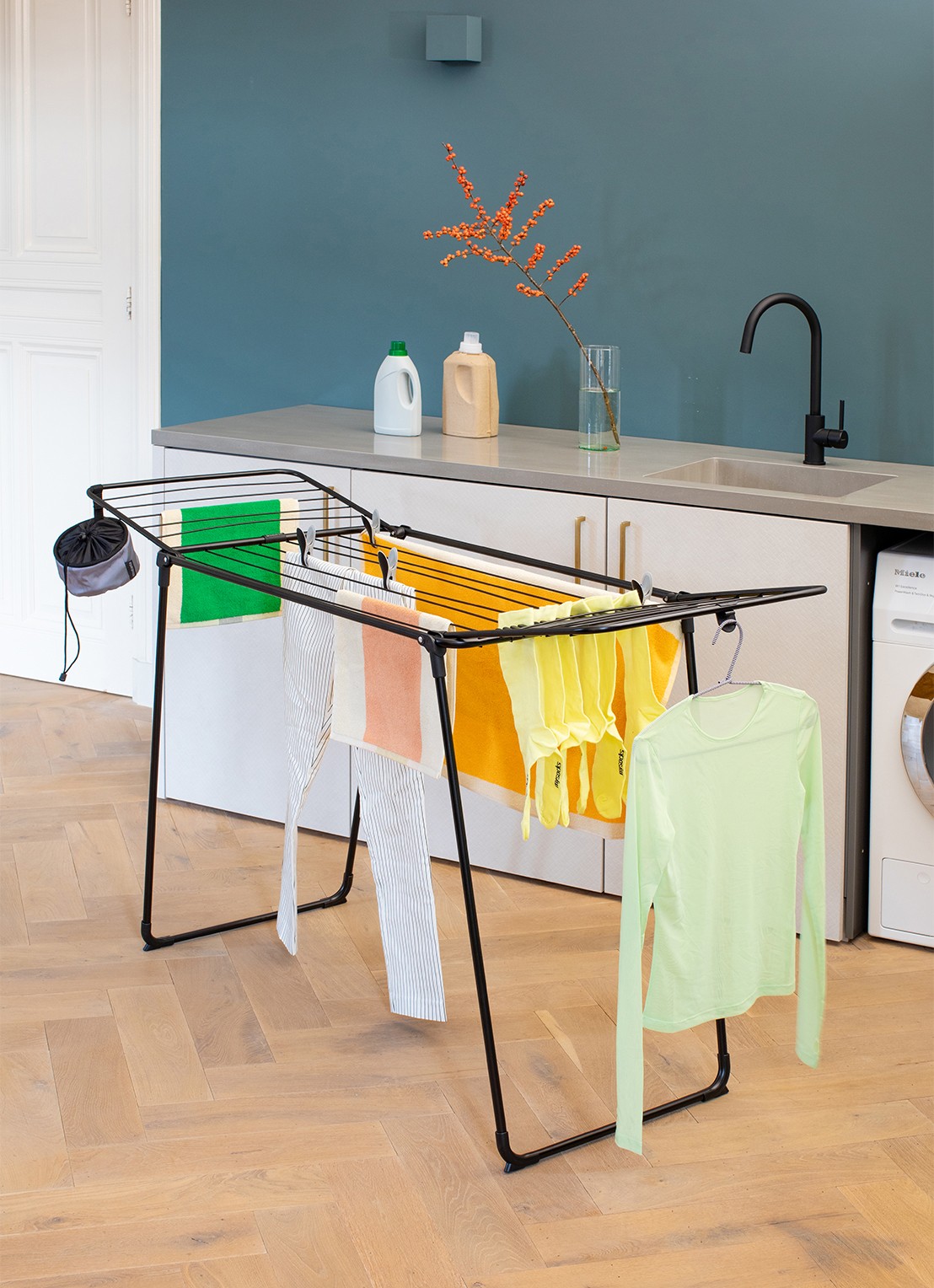 Brabantia HangOn Too droogrek 18 meter - detail 6 zwart