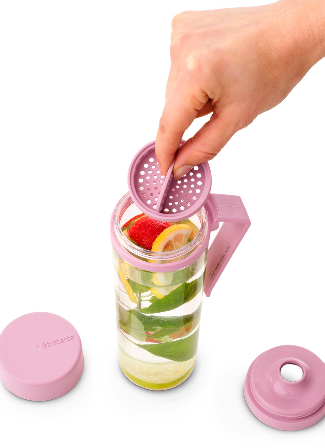 Brabantia Make & Take drinkfles met fruitfilter 50 cl  - detail 3 donkerroze