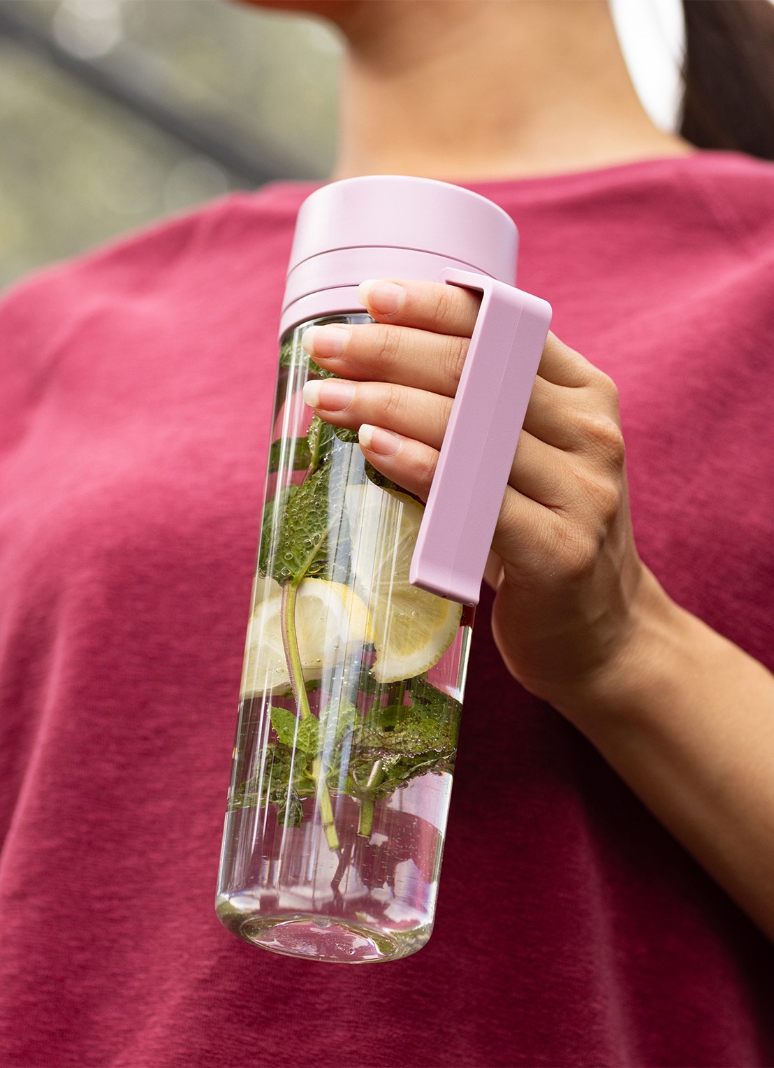 Brabantia Make & Take drinkfles met fruitfilter 50 cl  - detail 6 donkerroze