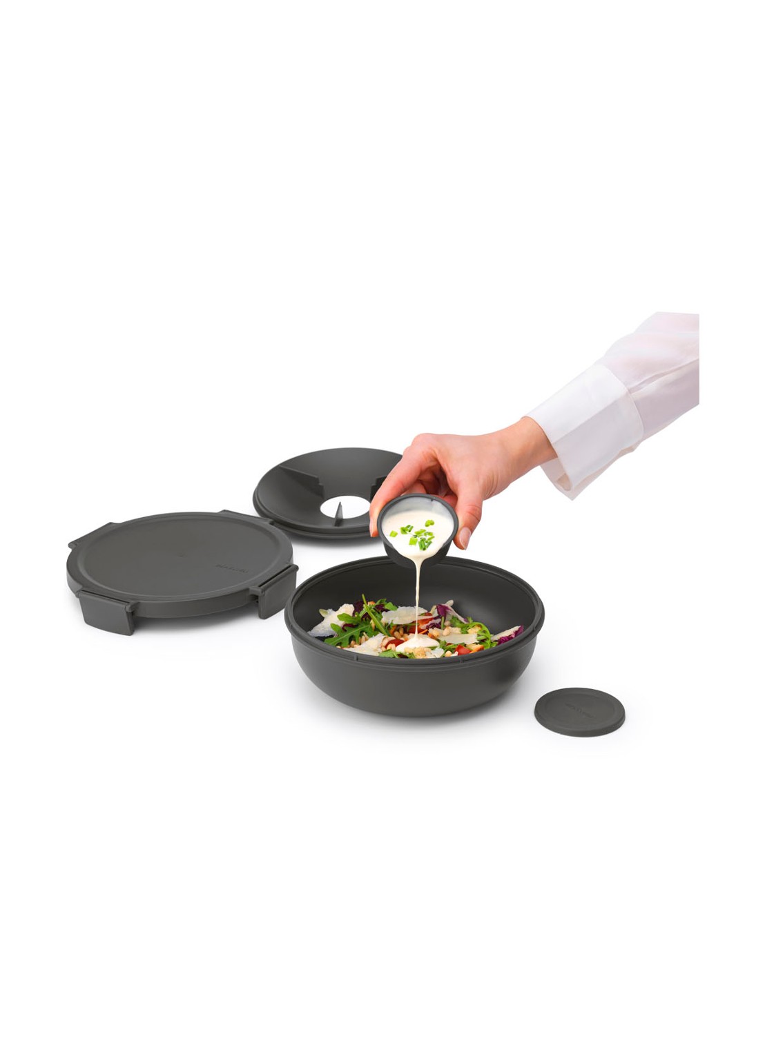 Brabantia Make & Take lunchbox 1,3 liter - detail donkergrijs