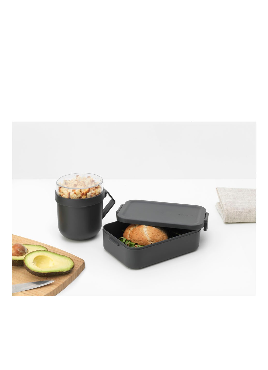 Brabantia Make & Take lunchset 2-delig - achterkant 4 donkergrijs