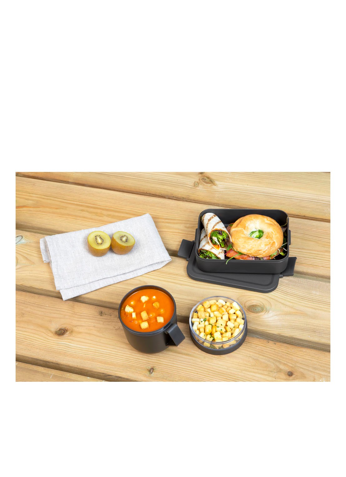 Brabantia Make & Take lunchset 2-delig - detail 3 donkergrijs