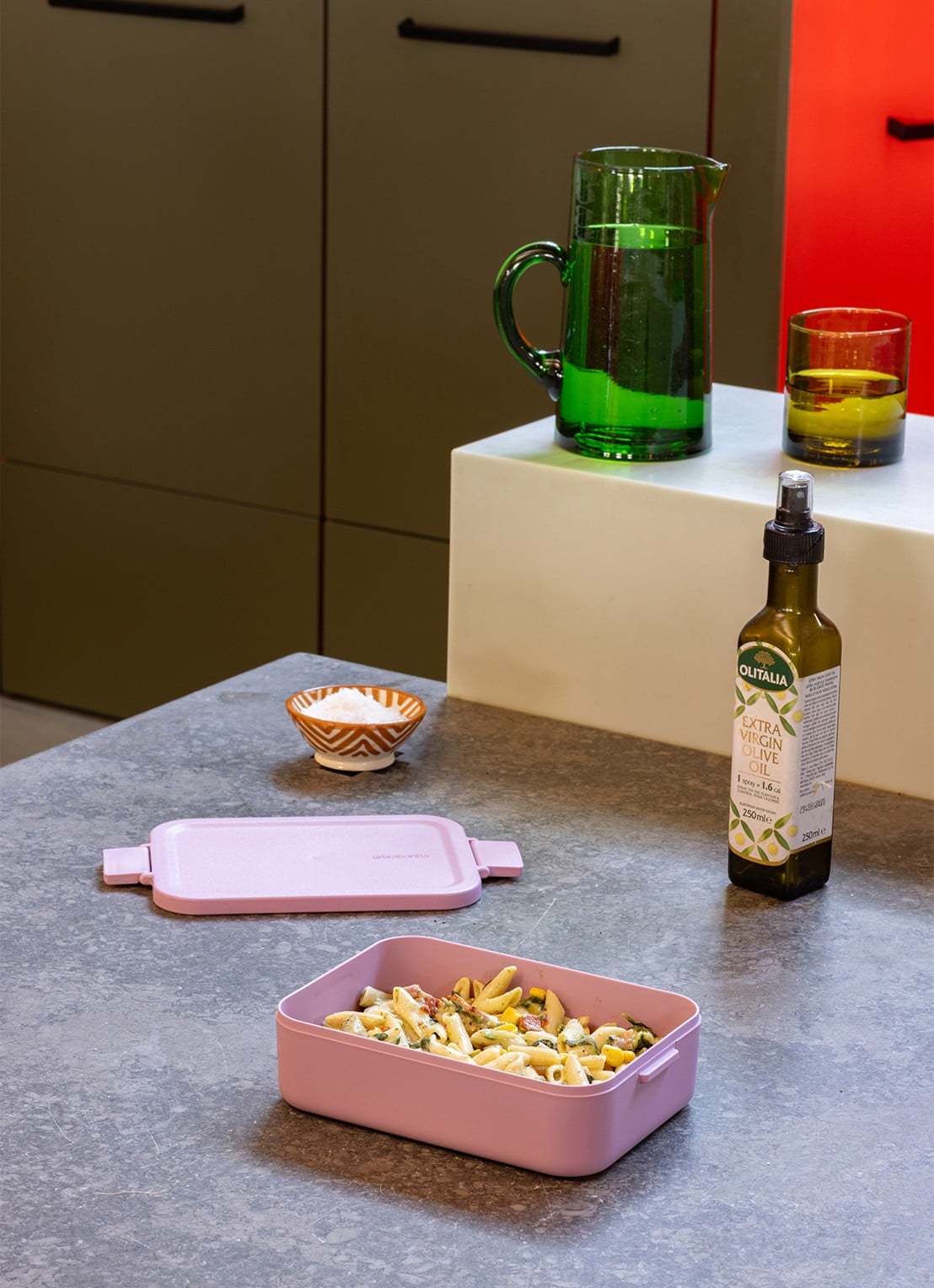 Brabantia Make & Take medium lunchbox - detail 3 donkerroze
