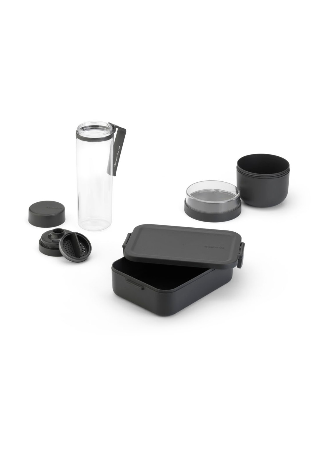 Brabantia Make & Take ontbijt- en lunchset 3-delig - voorkant 3 donkergrijs
