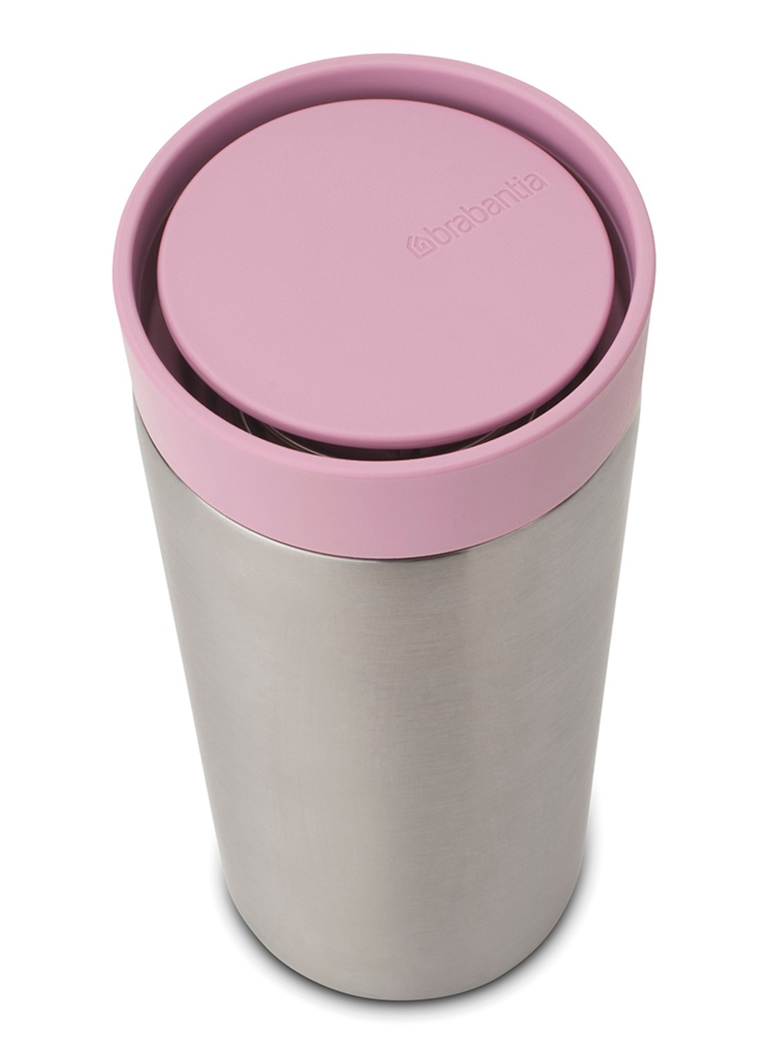 Brabantia Make & Take thermosbeker/koffiebeker 36 cl - achterkant donkerroze