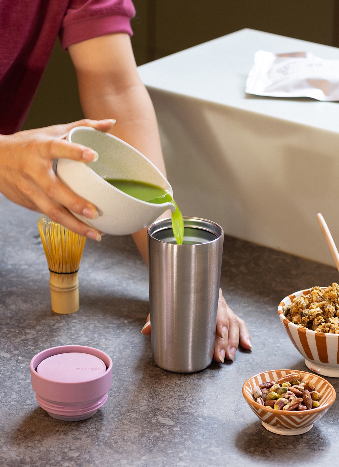 Brabantia Make & Take thermosbeker/koffiebeker 36 cl - detail 5 donkerroze