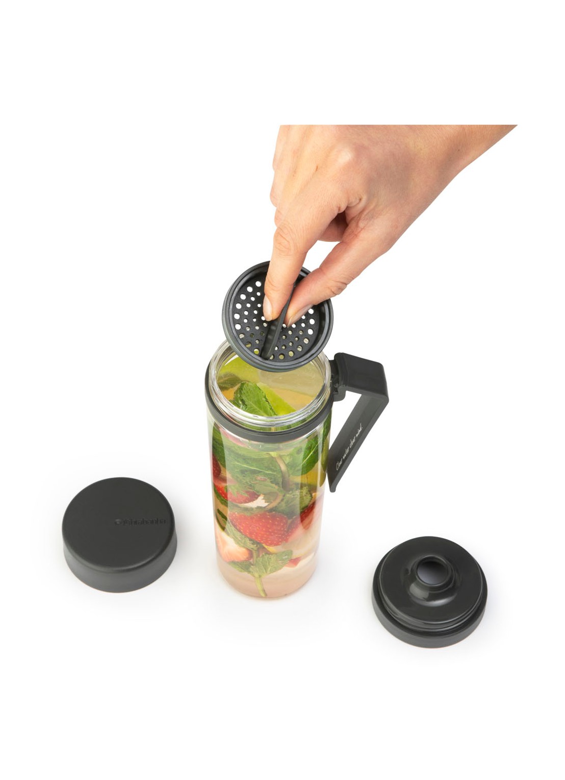 Brabantia Make & Take waterfles met zeef 0,5 liter - detail 4 donkergrijs