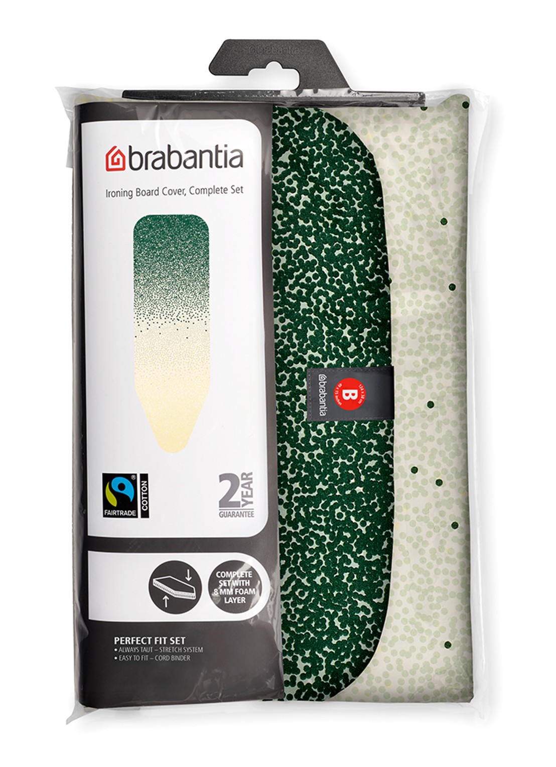 Brabantia New Dawn strijkplankhoes 124 x 38 cm  - voorkant 3 groen