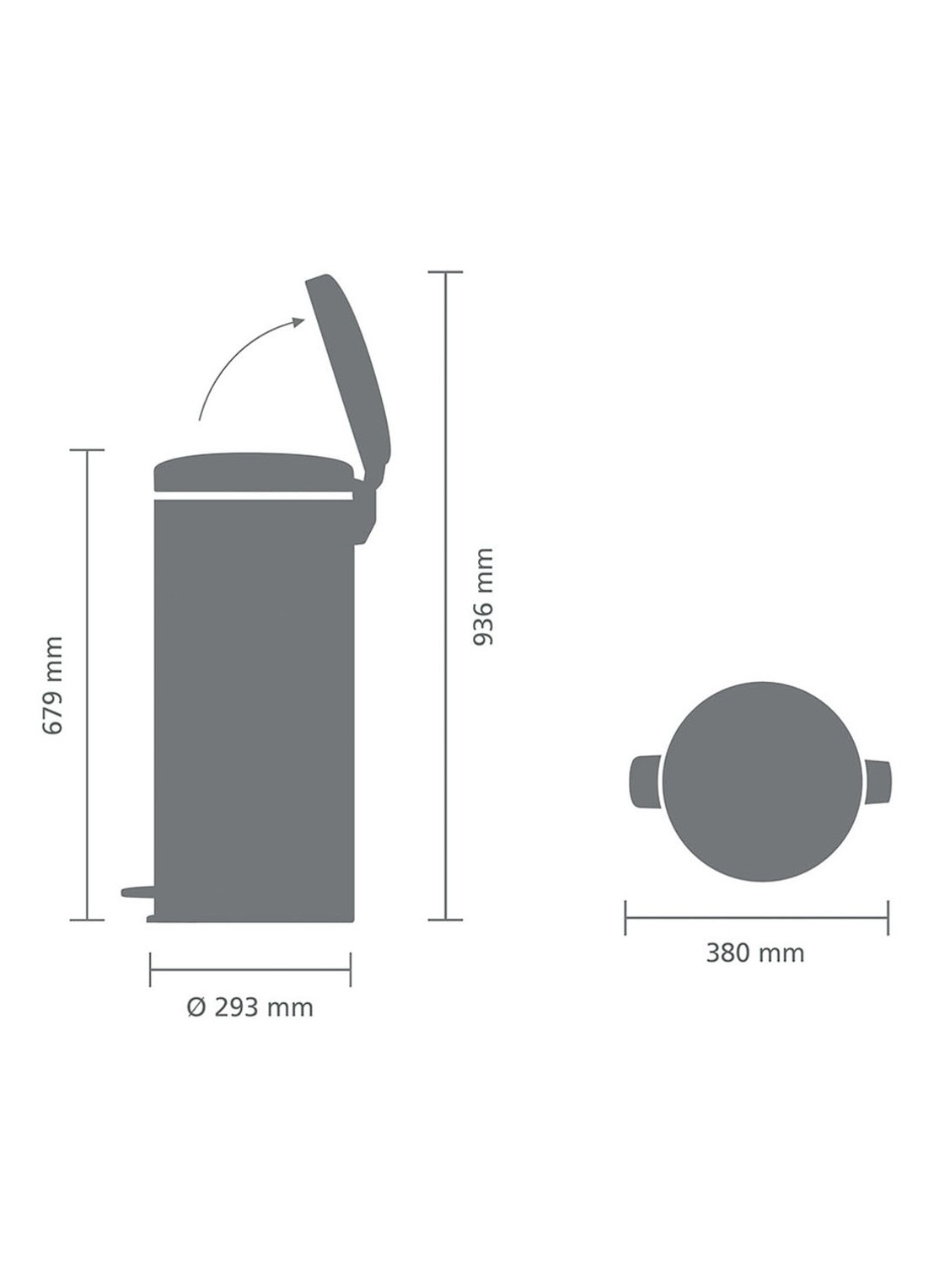 Brabantia NewIcon pedaalemmer 30 liter - detail 5 zwart