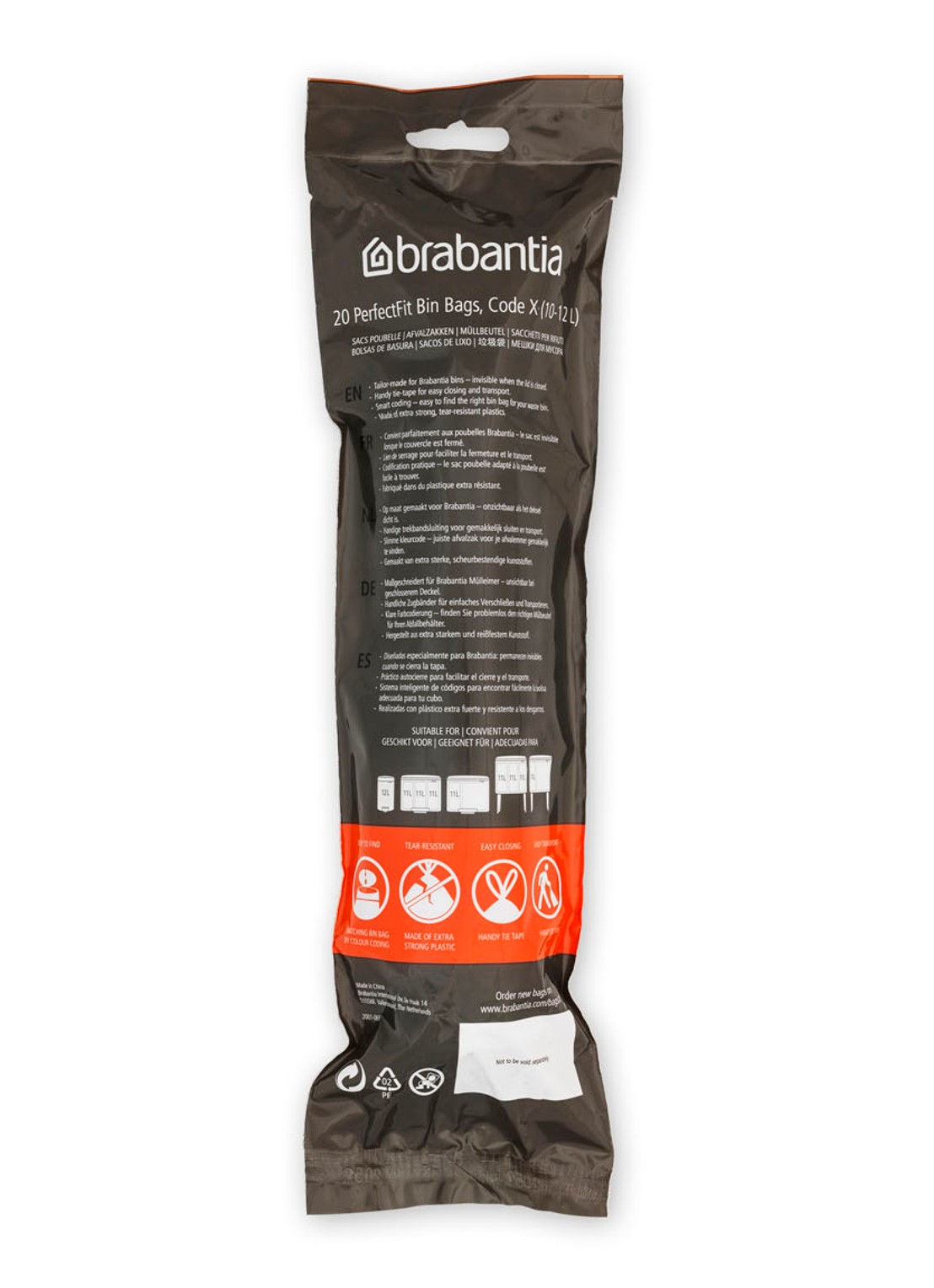 Brabantia Perfect Fit X 10-12L vuilniszak 200 stuks - detail 3 wit