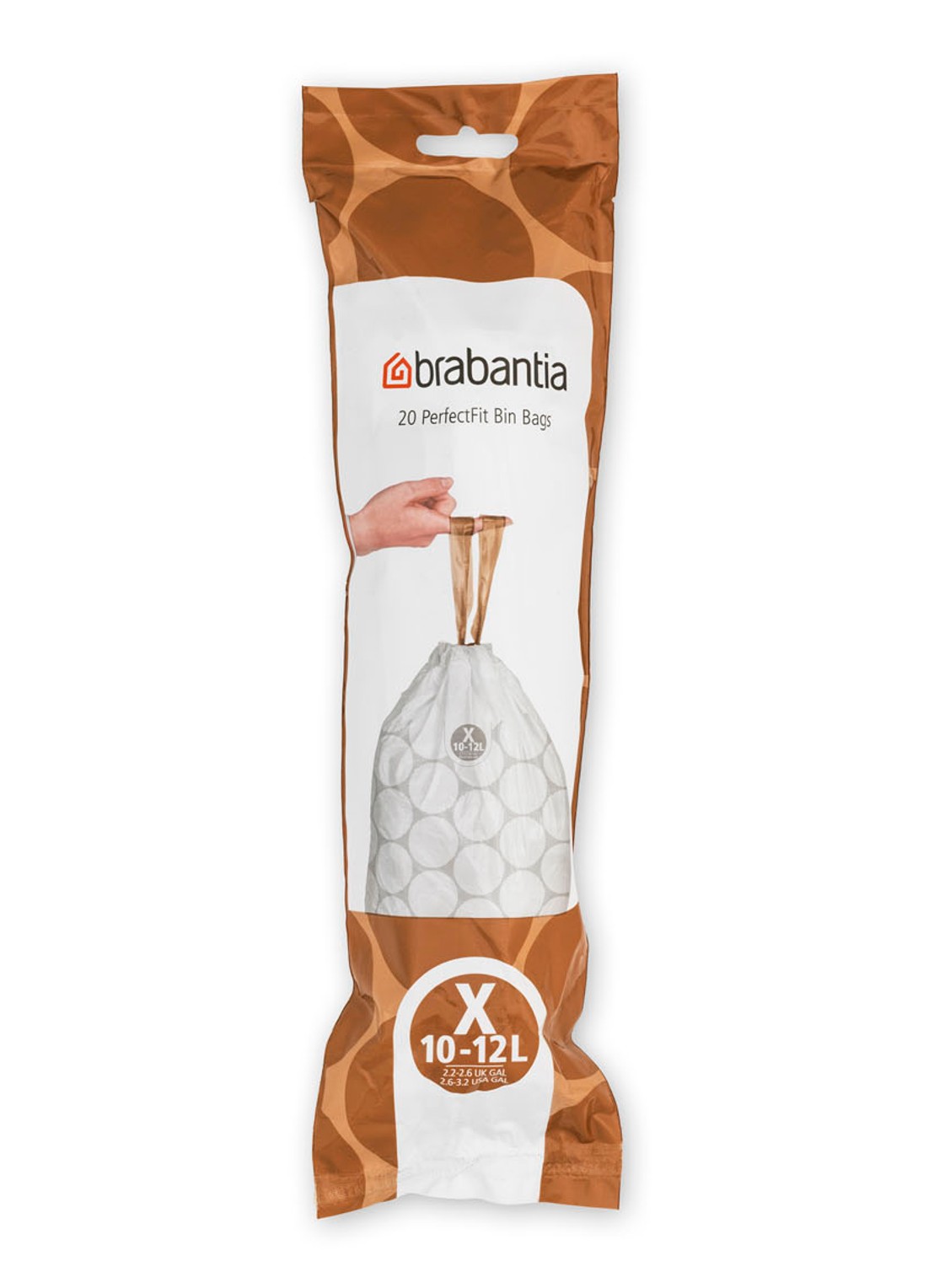 Brabantia Perfect Fit X 10-12L vuilniszak 200 stuks - voorkant 2 wit