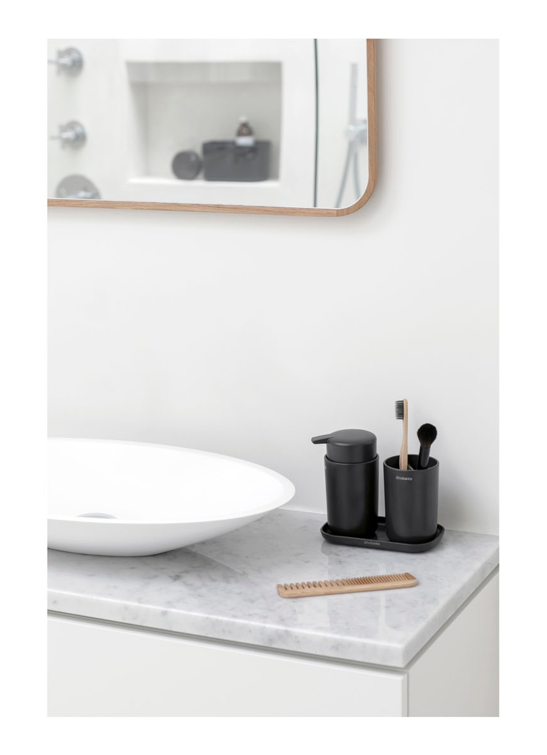 Brabantia ReNew badkameraccessoires set van 3 - voorkant 2 antraciet