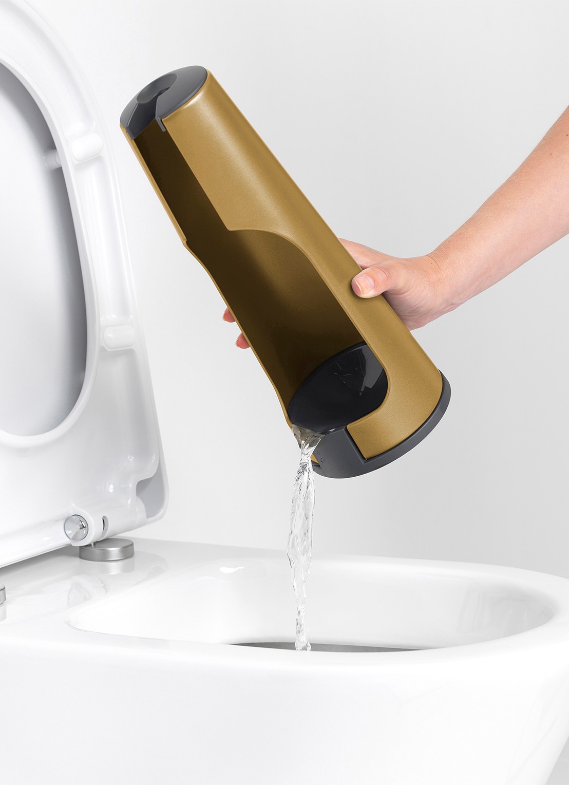 Brabantia ReNew toiletborstel met houder - achterkant goud