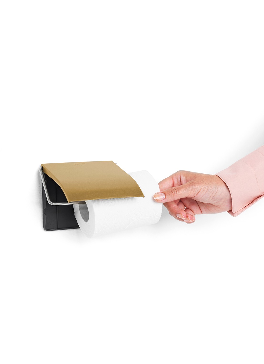 Brabantia ReNew toiletrolhouder met klep - detail 4 goud