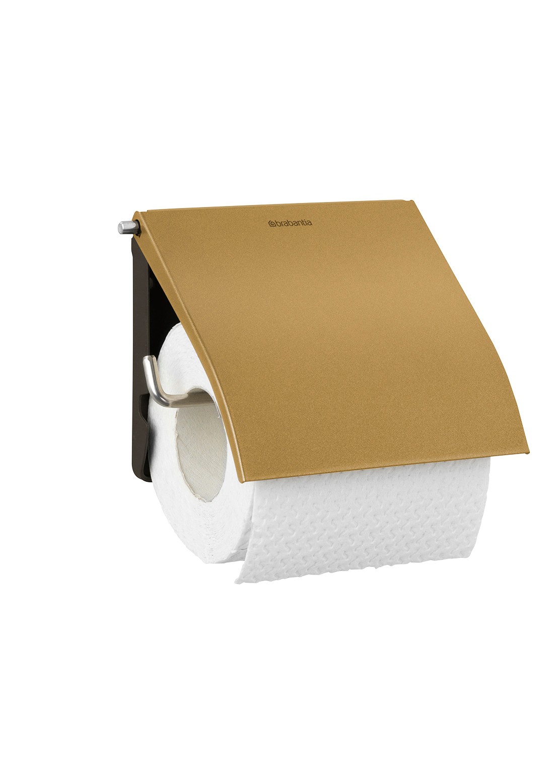 Brabantia ReNew toiletrolhouder met klep - voorkant 2 goud