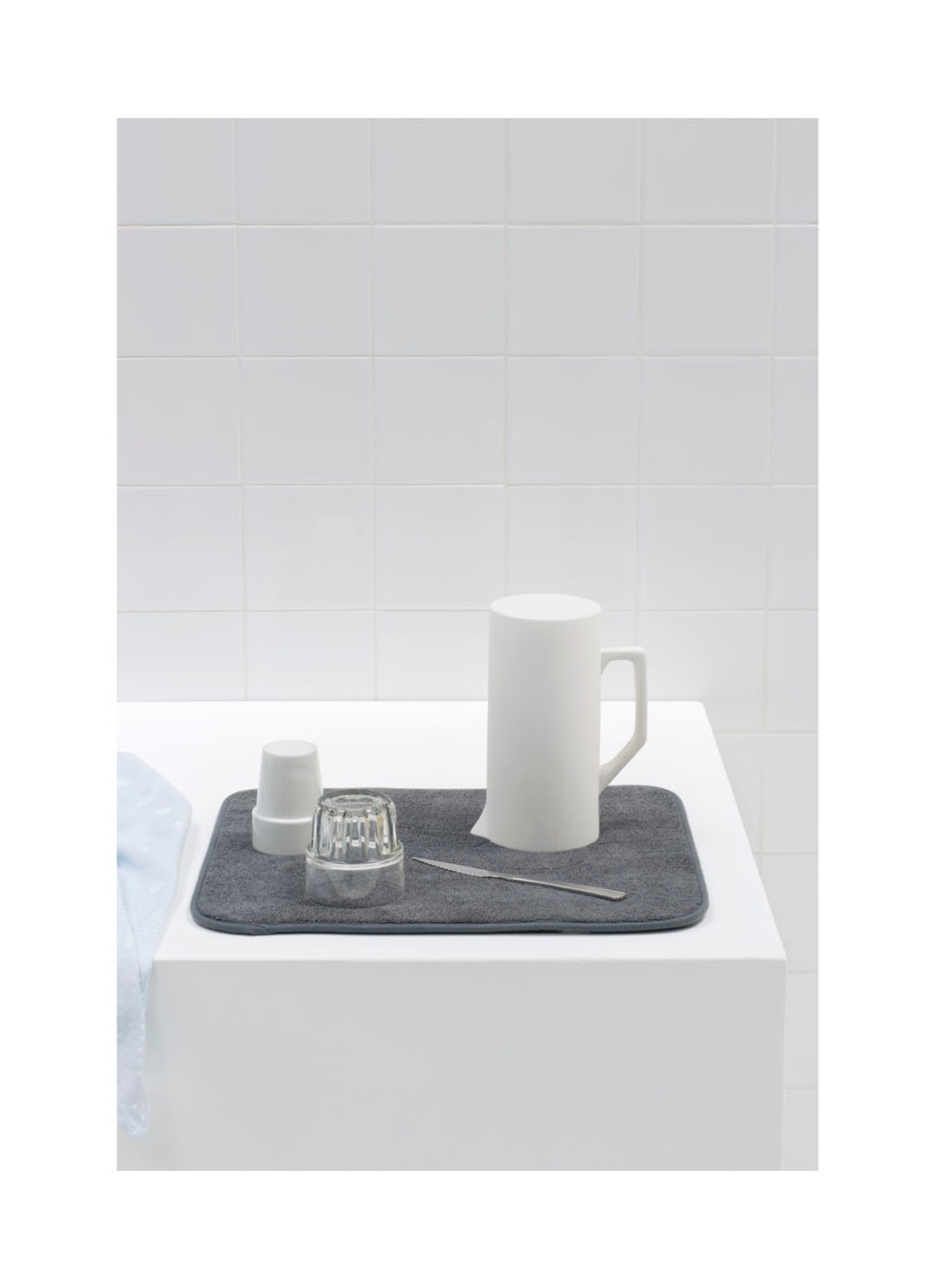 Brabantia SinkSide afdruipmat van microvezel - voorkant 2 donkergrijs