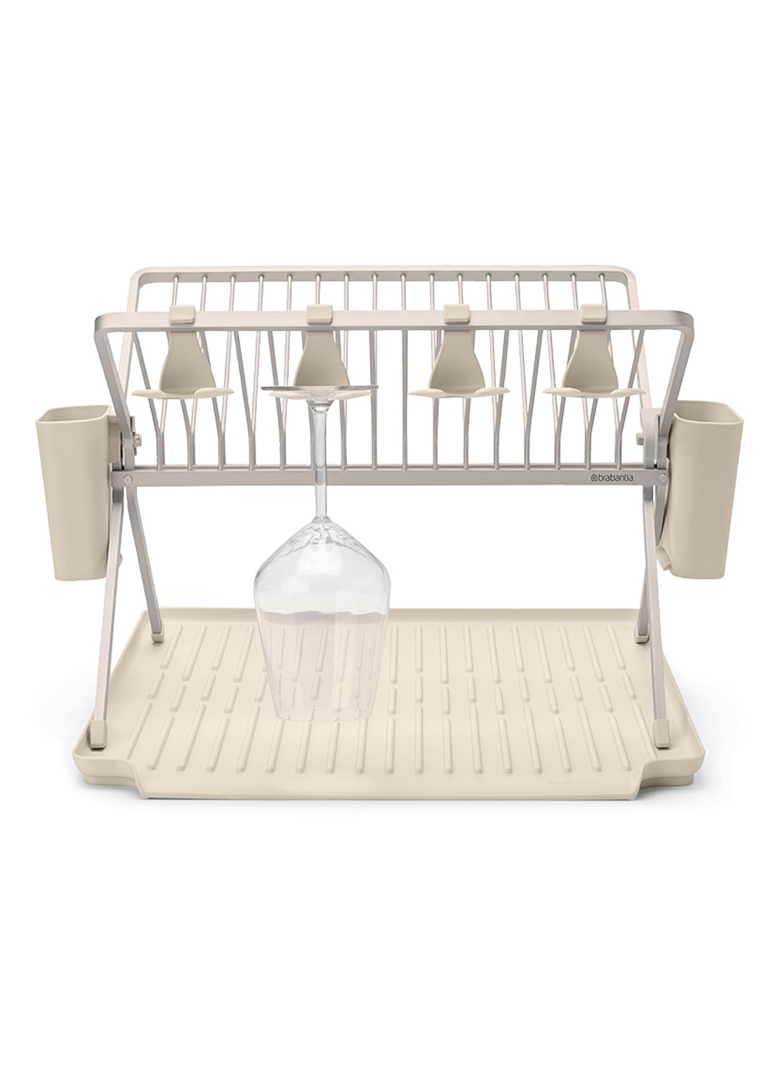 Brabantia SinkSide afdruiprek met bestekhouder - achterkant beige