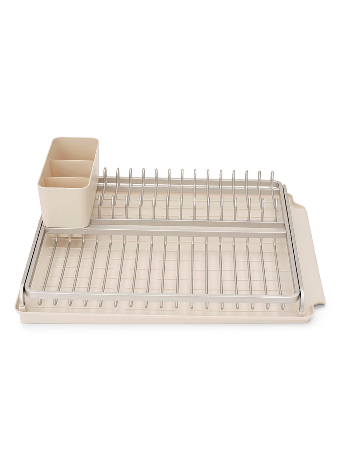 Brabantia SinkSide afdruiprek met lekbak en bestekhouder - voorkant 6 beige
