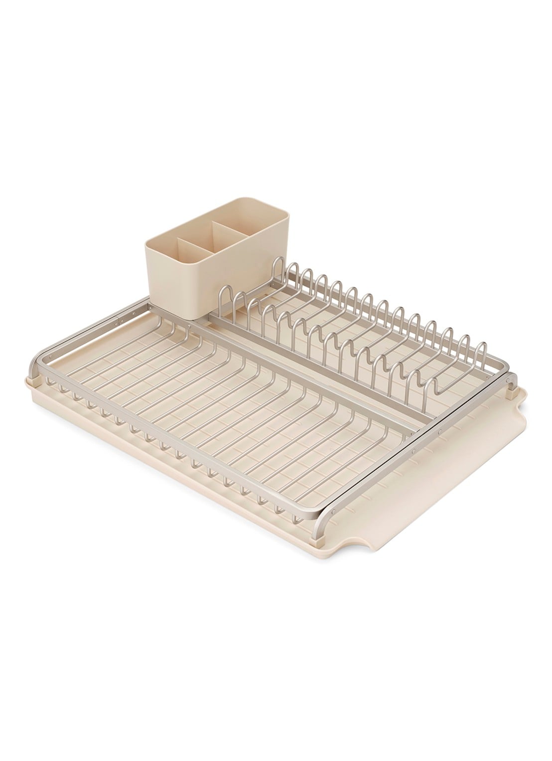 Brabantia SinkSide afdruiprek met lekbak en bestekhouder - voorkant 7 beige