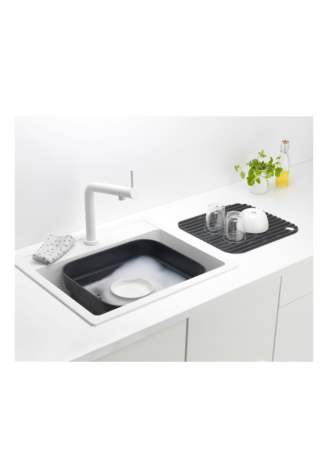 Brabantia SinkSide afwasbak met droogrek - detail 5 antraciet