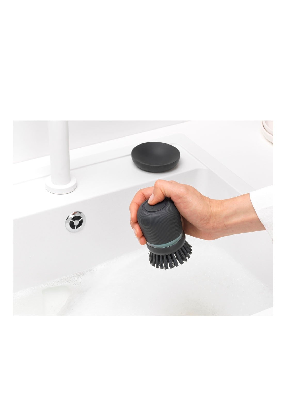 Brabantia SinkSide afwasborstel met zeepreservoir - detail 4 antraciet