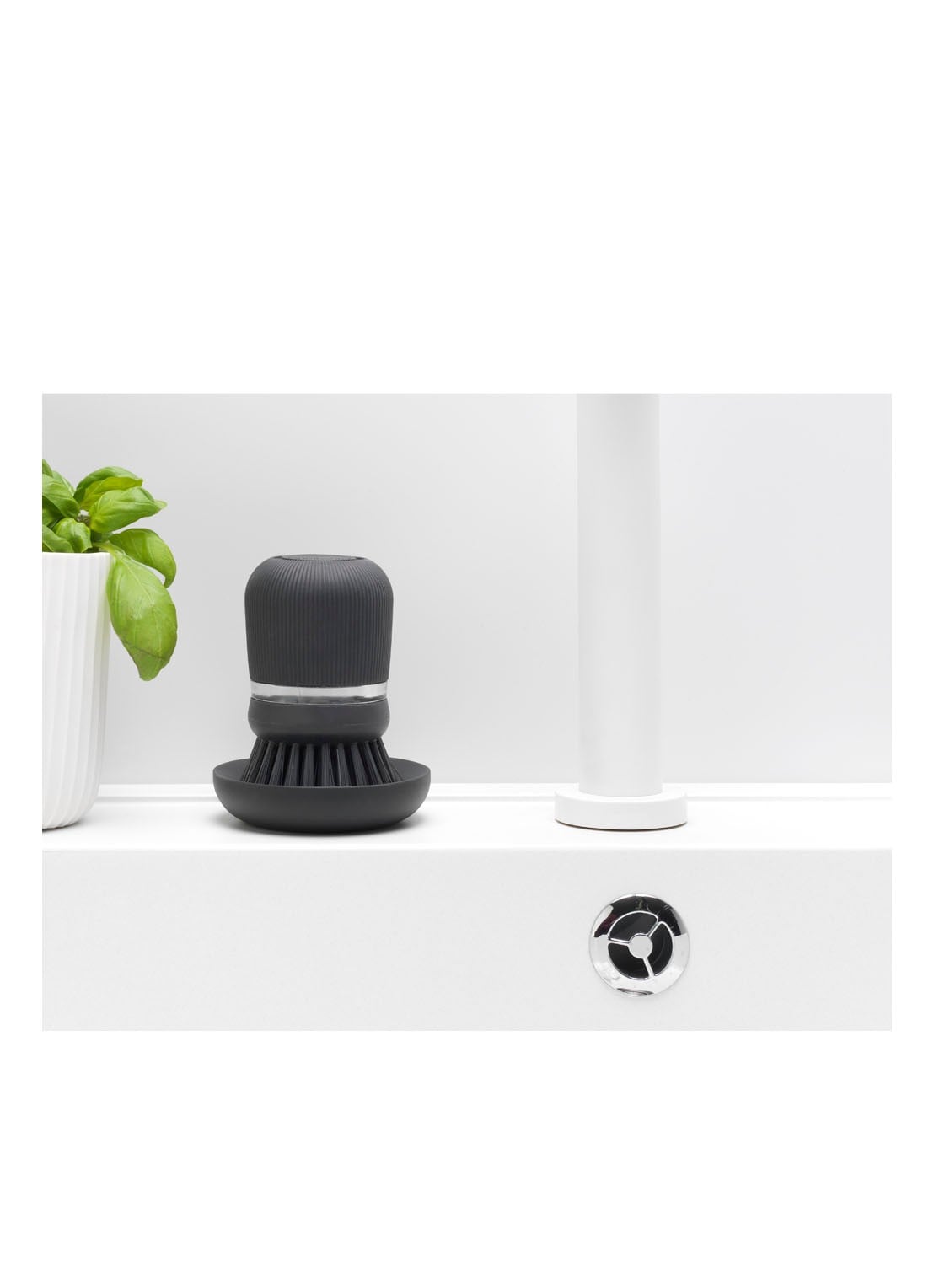 Brabantia SinkSide afwasborstel met zeepreservoir - detail 6 antraciet