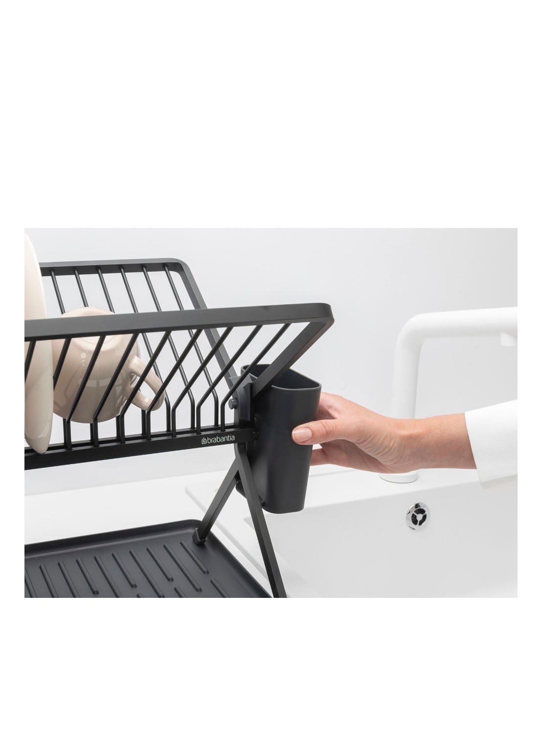 Brabantia SinkSide inklapbaar afdruiprek 33 x 37 cm - achterkant 7 donkergrijs