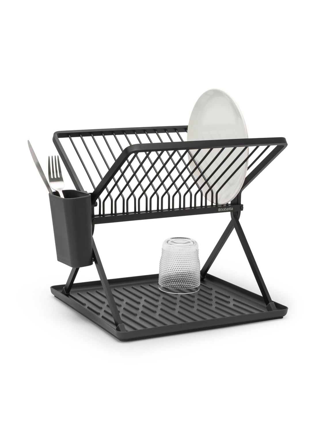 Brabantia SinkSide inklapbaar afdruiprek 33 x 37 cm - voorkant 2 donkergrijs