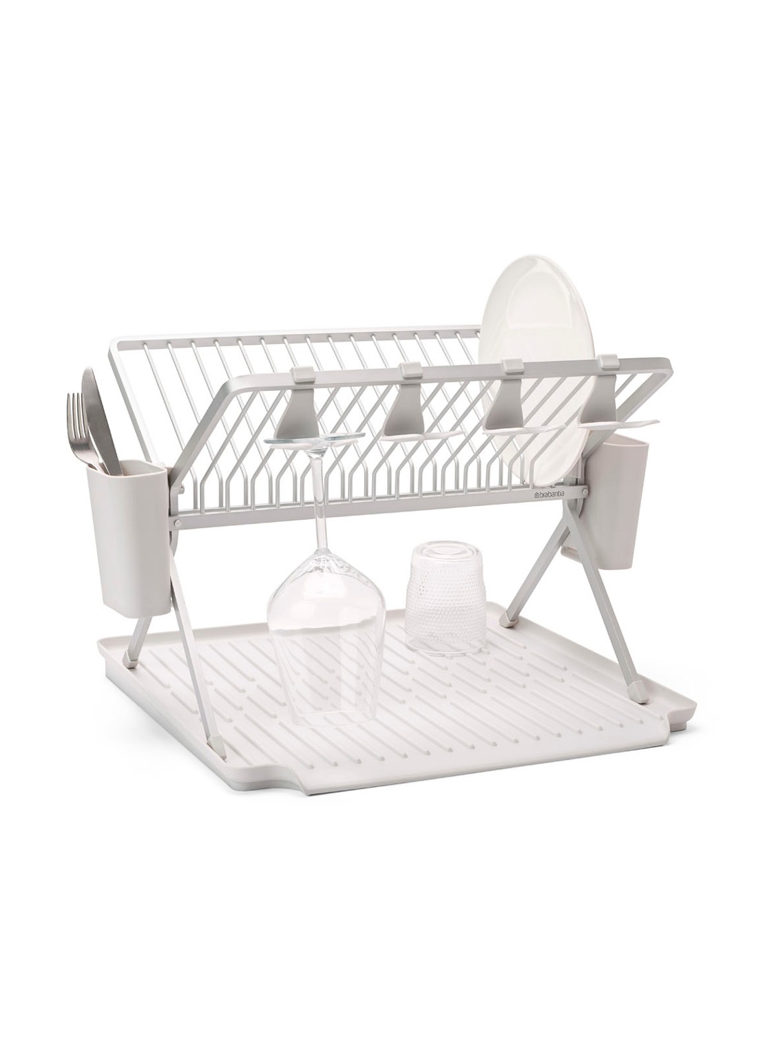 Brabantia SinkSide inklapbaar afdruiprek 42 x 51 cm - voorkant 2 lichtgrijs
