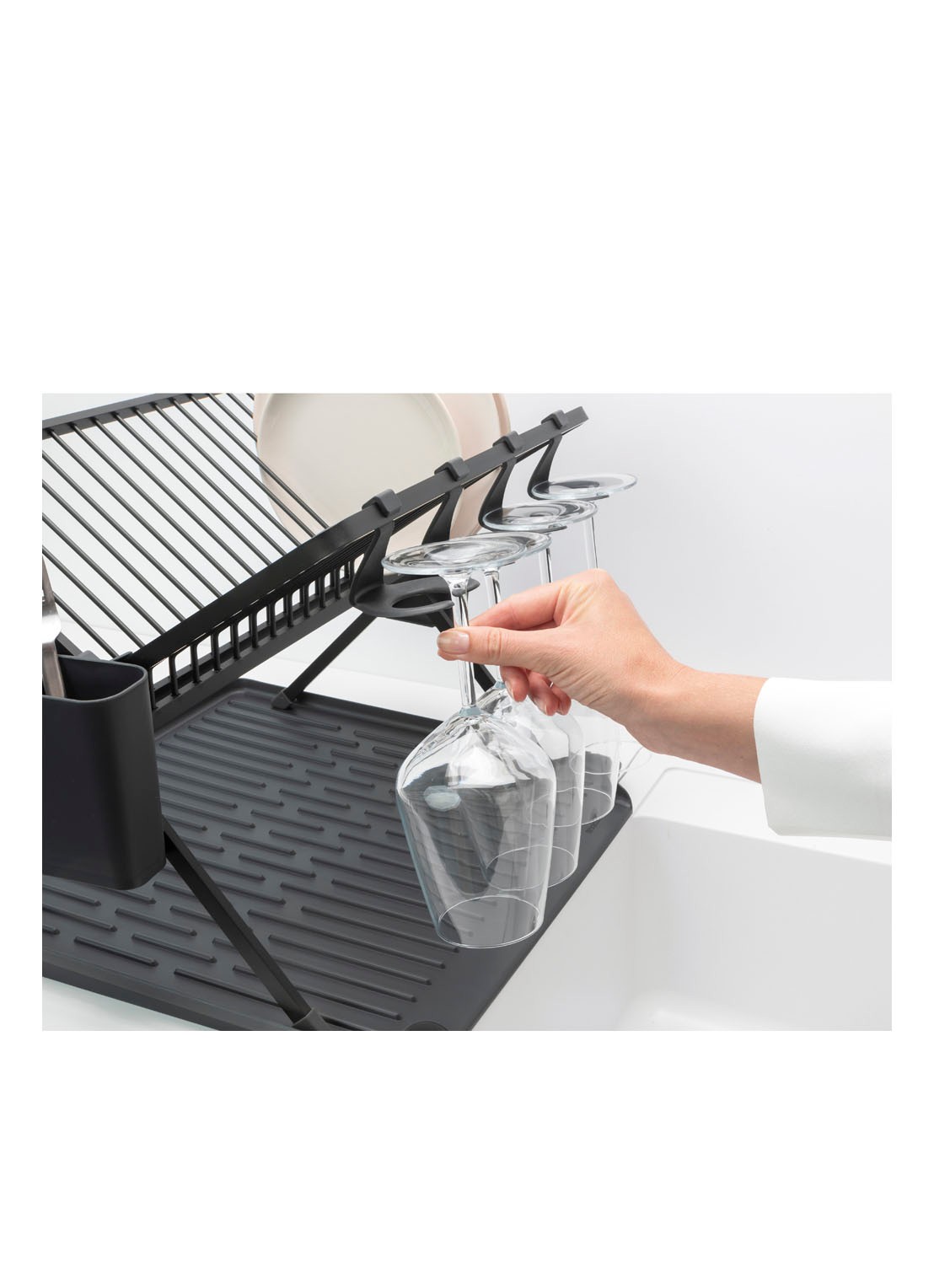 Brabantia SinkSide inklapbaar afdruiprek 42 x 51 cm - achterkant 5 donkergrijs
