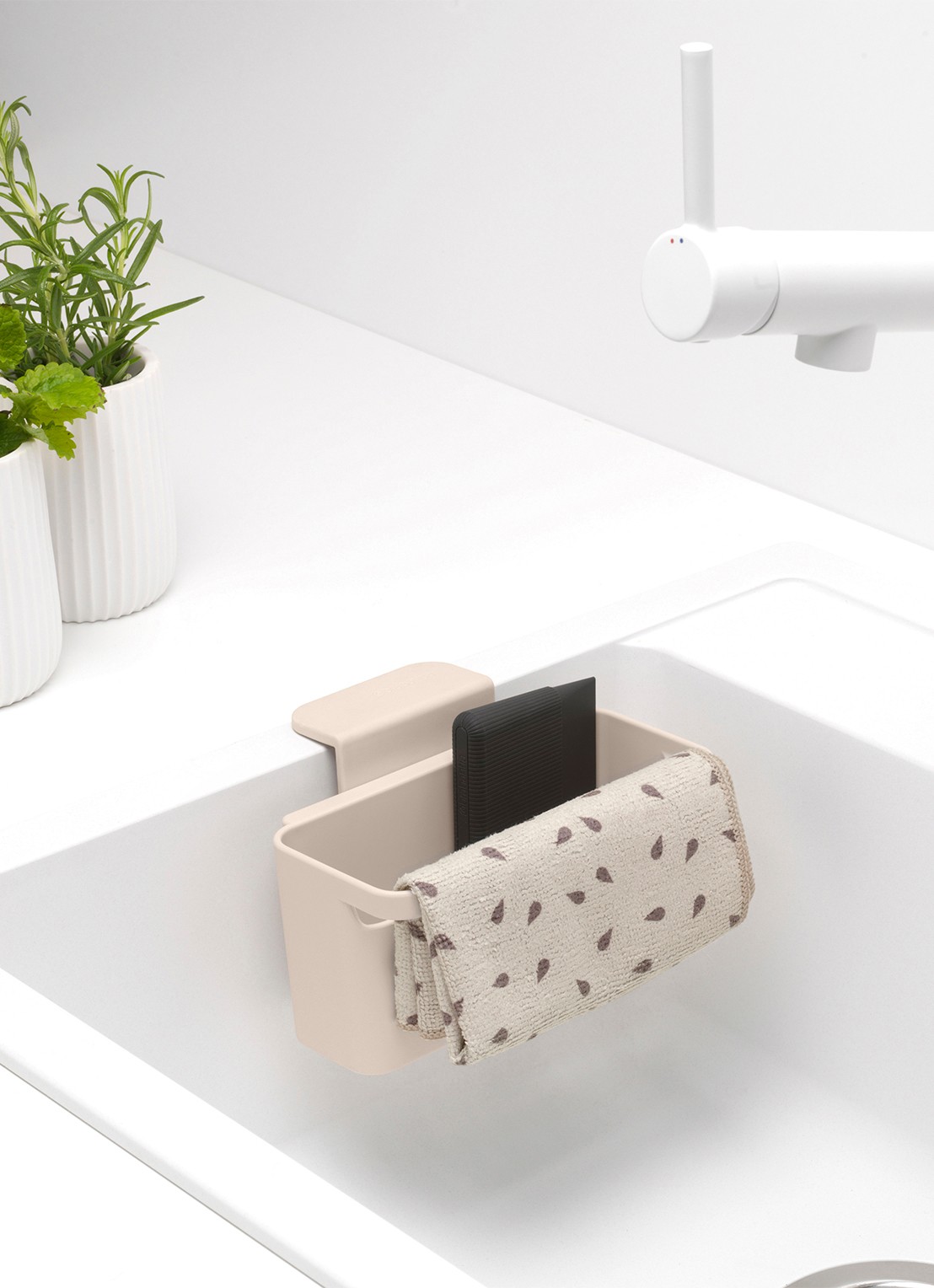 Brabantia SinkSide microvezel schoonmaakdoekjes 30 x 30 cm set van 2 - detail 2 beige