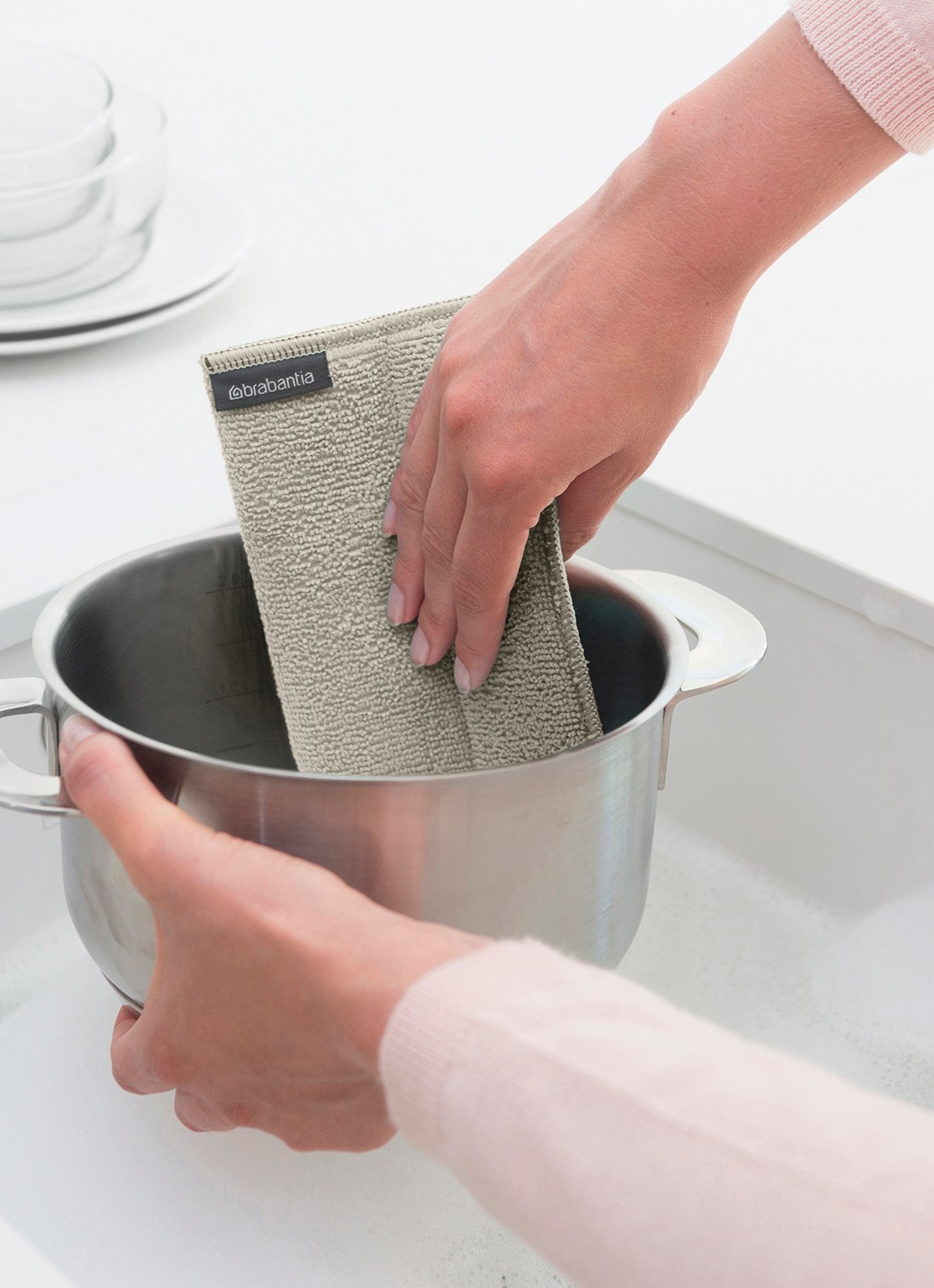 Brabantia SinkSide microvezeldoekjes 16 x 22 cm set van 3  - achterkant 3 groen