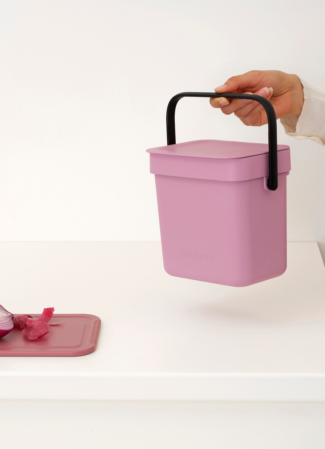Brabantia Sort & Go prullenbak 3 liter - detail 5 donkerroze