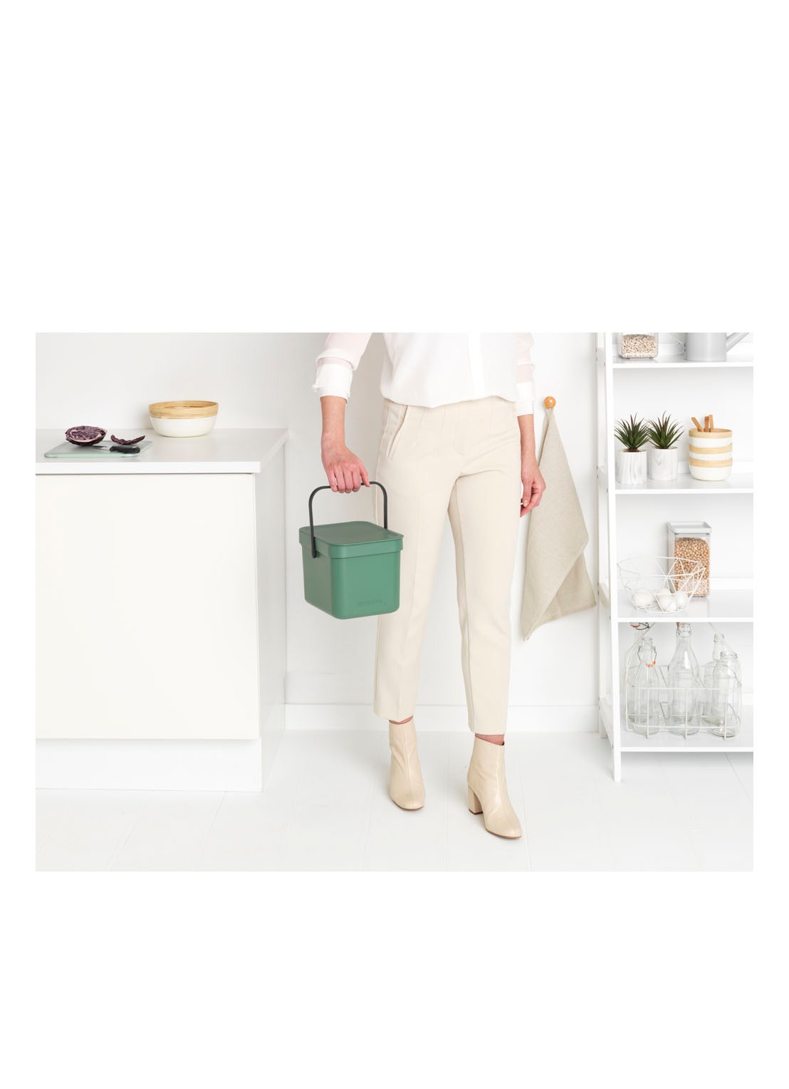 Brabantia Sort & Go prullenbak 6 liter - detail 6 olijfgroen