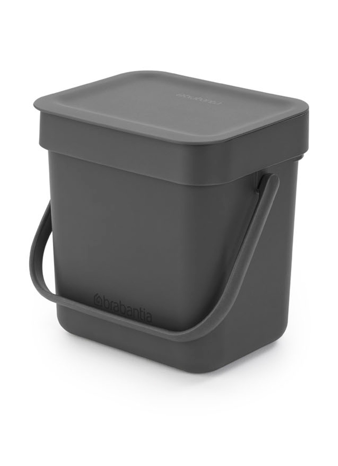 Brabantia Sort & Go prullenbak met hengsel 3 liter - voorkant 3 antraciet