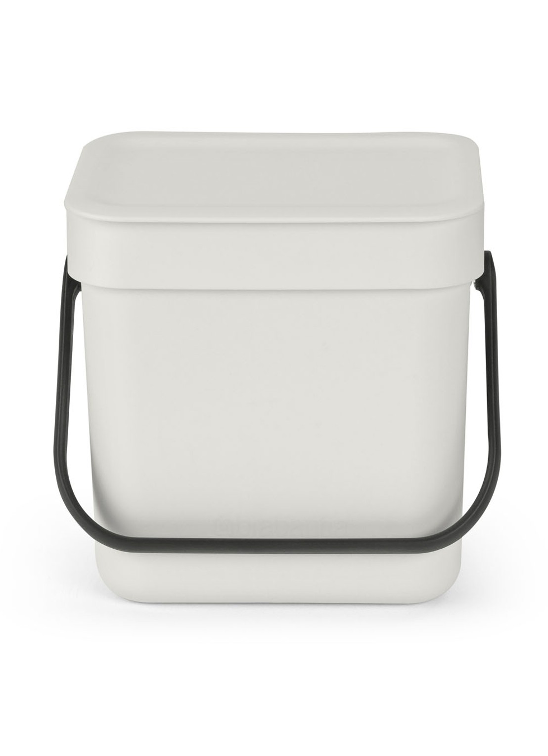 Brabantia Sort & Go prullenbak met hengsel 3 liter - voorkant lichtgrijs