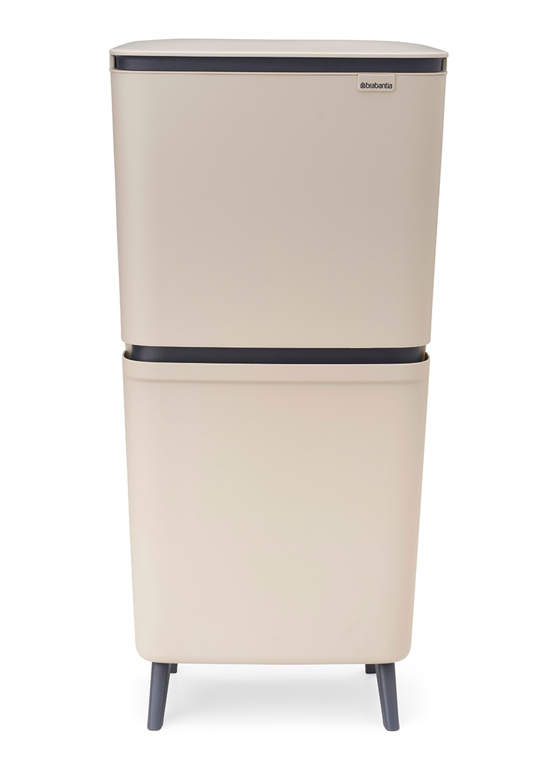 Brabantia SortUp prullenbak met deksel 20+25 liter - voorkant beige