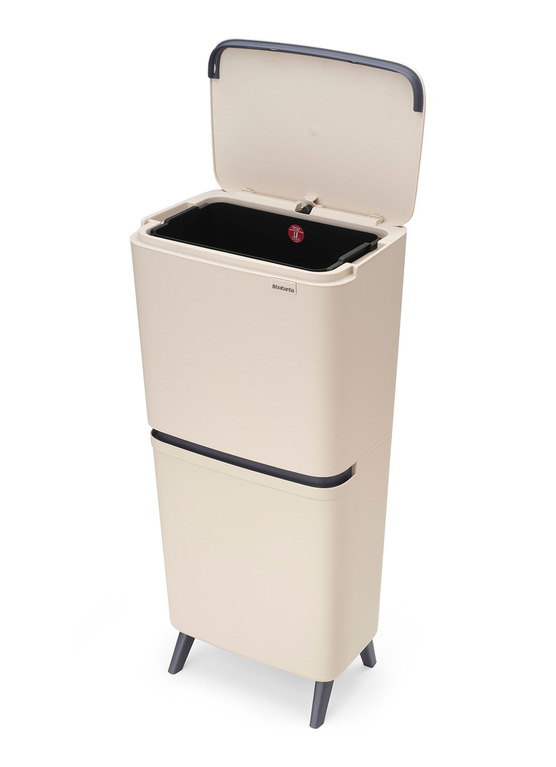 Brabantia SortUp prullenbak met deksel 20+25 liter - voorkant 2 beige