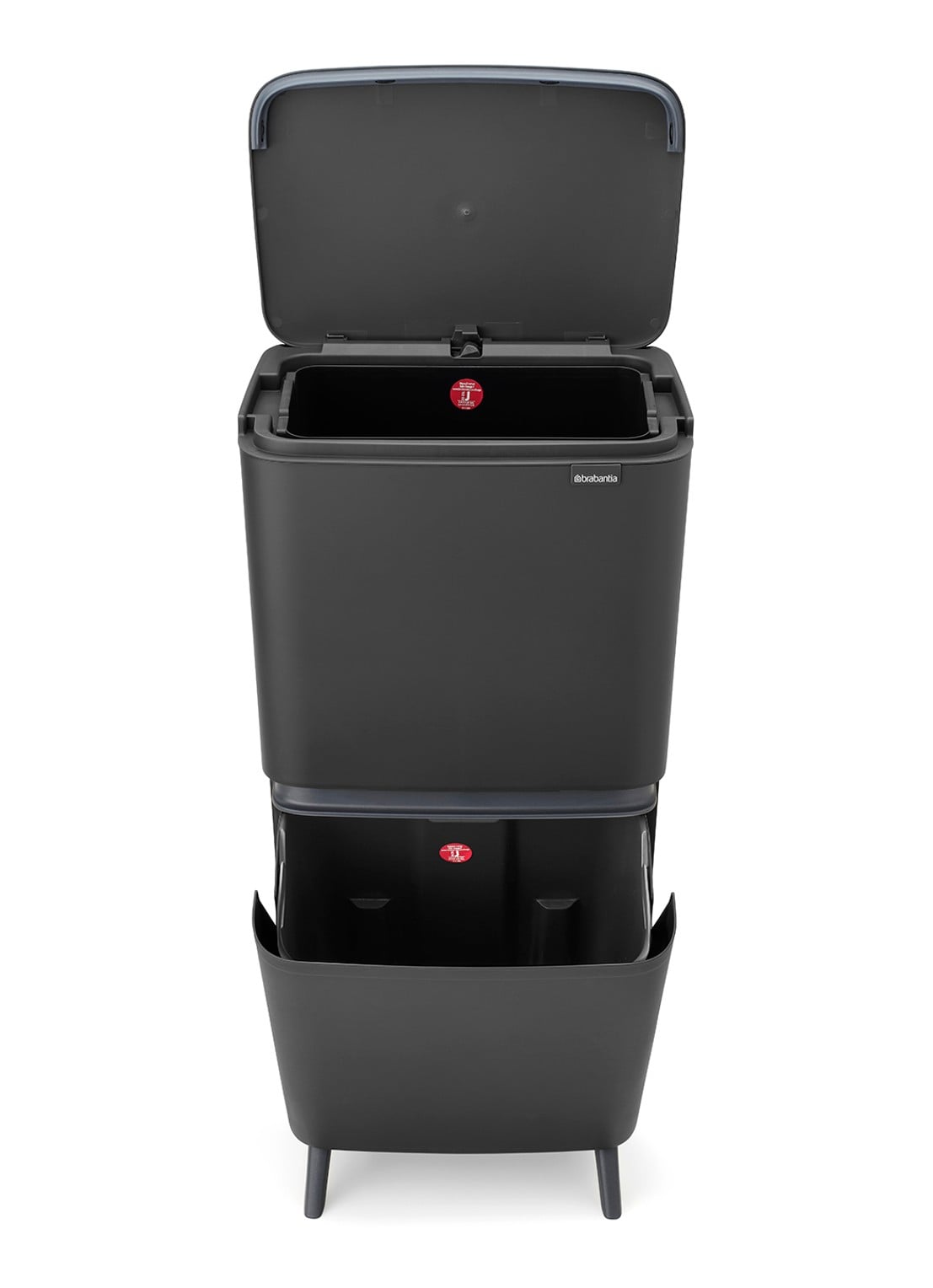 Brabantia SortUp prullenbak met deksel 25+10+10 liter - detail 4 antraciet
