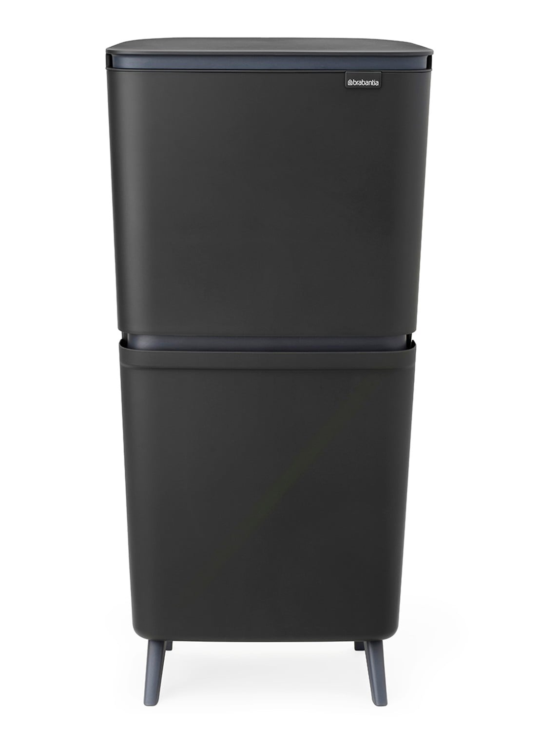 Brabantia SortUp prullenbak met deksel 25+10+10 liter - voorkant 2 antraciet