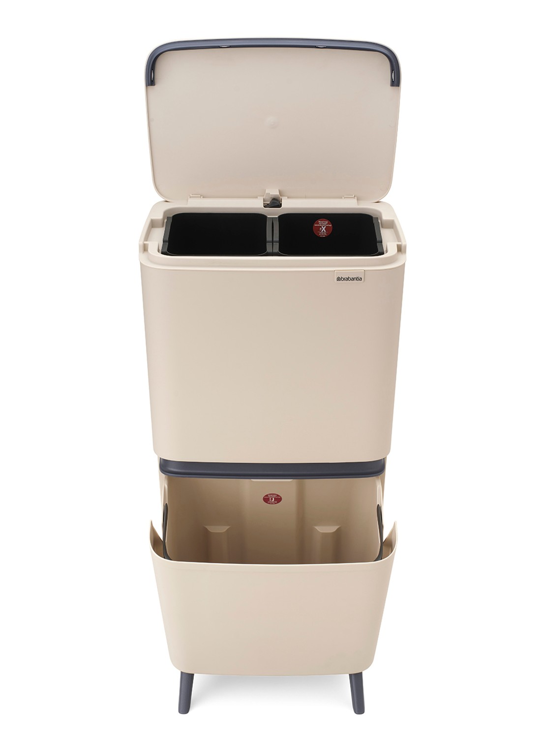 Brabantia SortUp prullenbak met deksel 25+10+10 liter - detail 4 beige