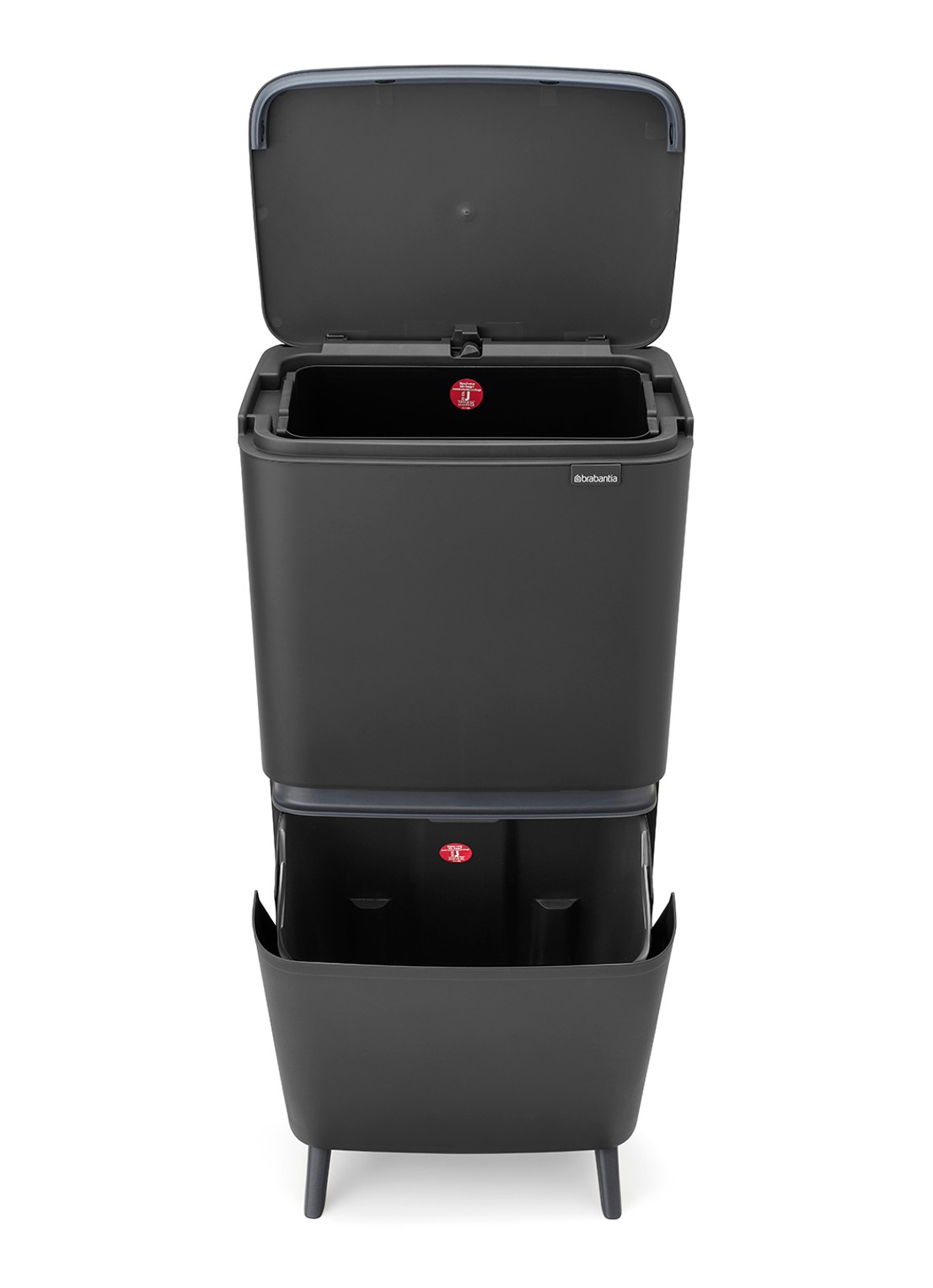 Brabantia SortUp prullenbak met deksel 45 liter - detail antraciet