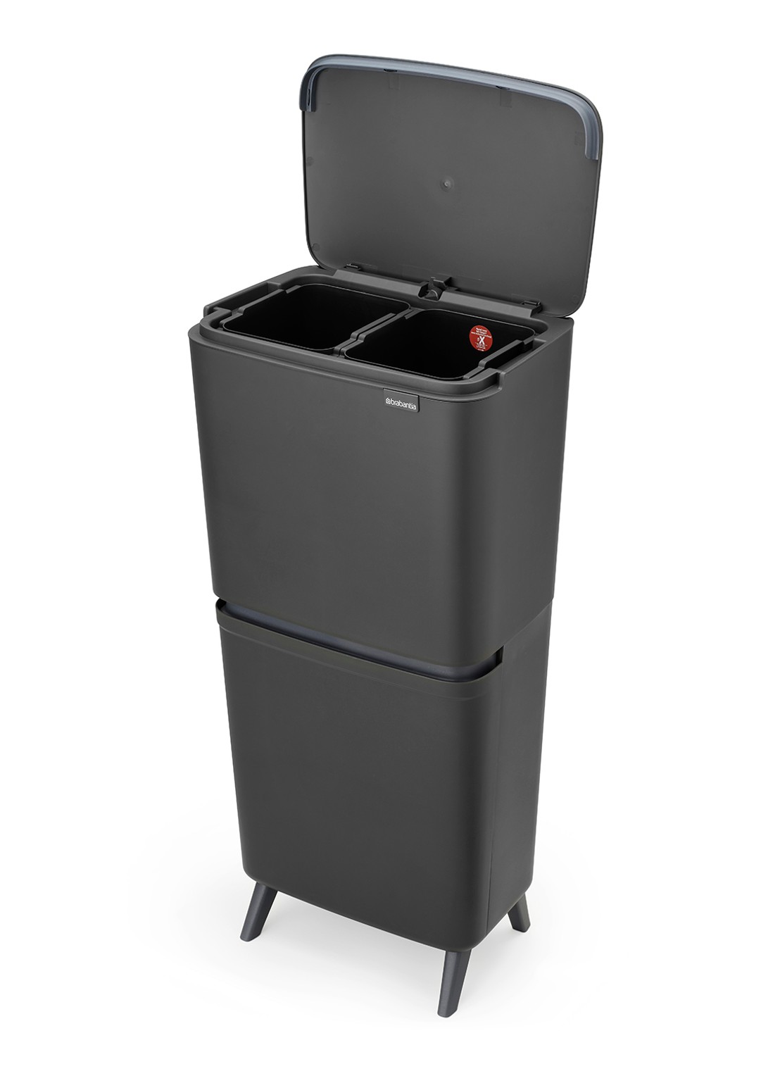 Brabantia SortUp prullenbak met deksel 45 liter - voorkant 2 antraciet