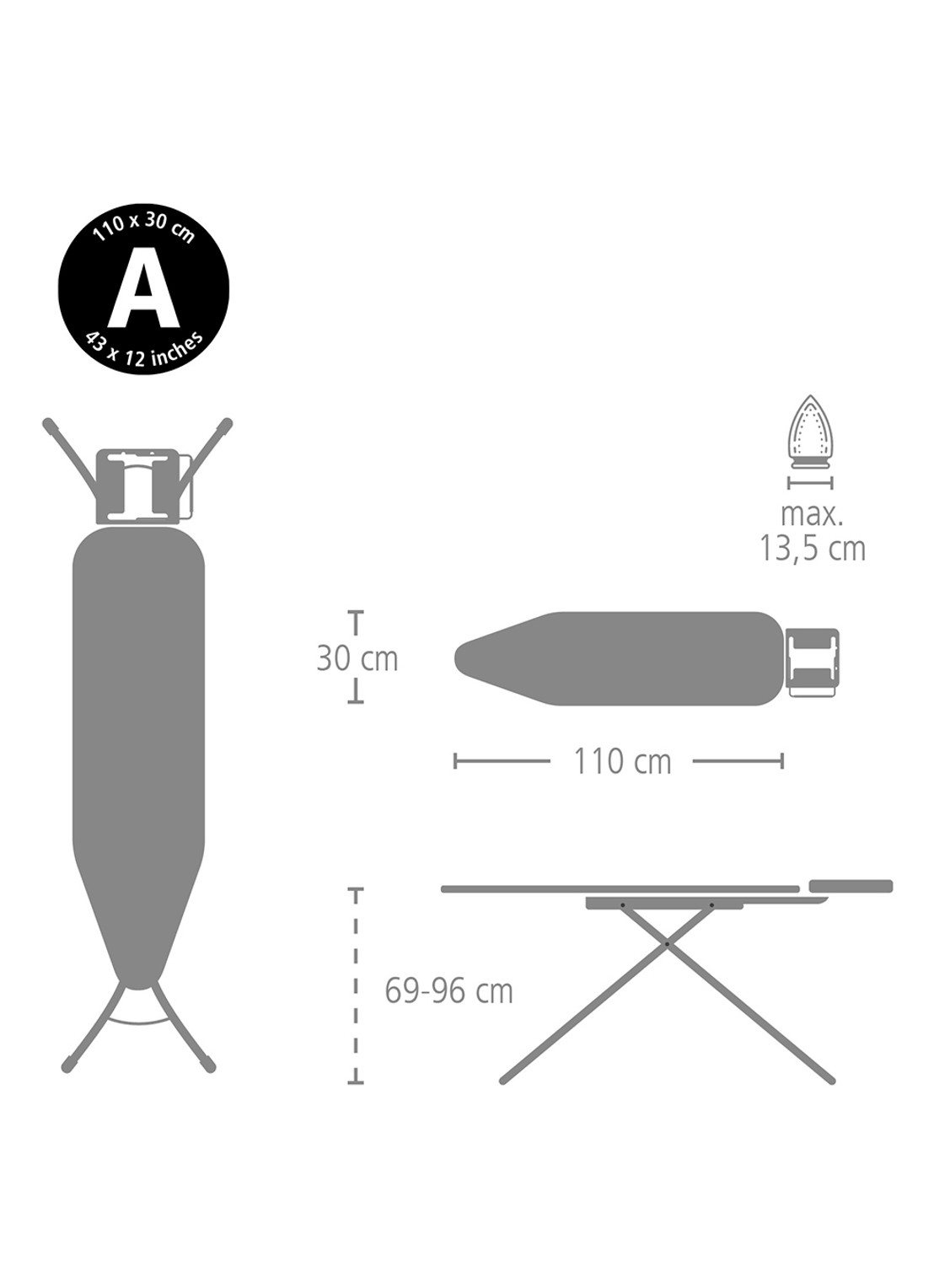 Brabantia Strijkplank A Fresh Breeze met strijkijzerhouder - detail 5 wit