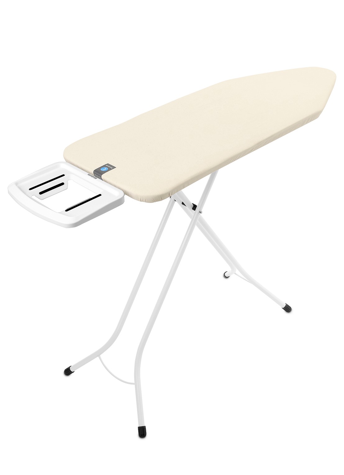 Brabantia Strijkplank C met solide strijkijzerhouder 124 x 45 cm - voorkant 2 gebroken wit