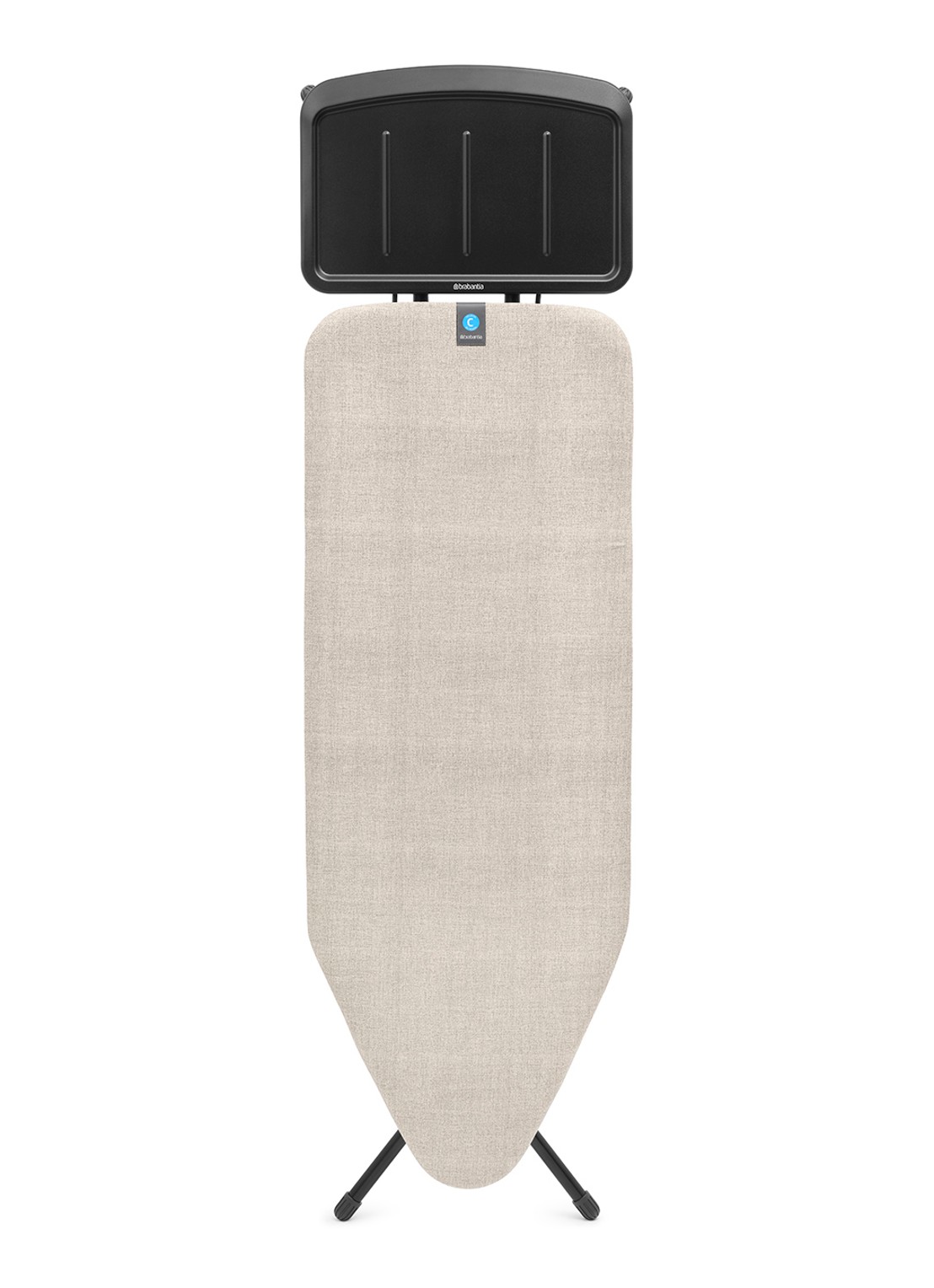 Brabantia Strijkplank C met Stoomunithouder 124 x 45 cm - voorkant 3 beige